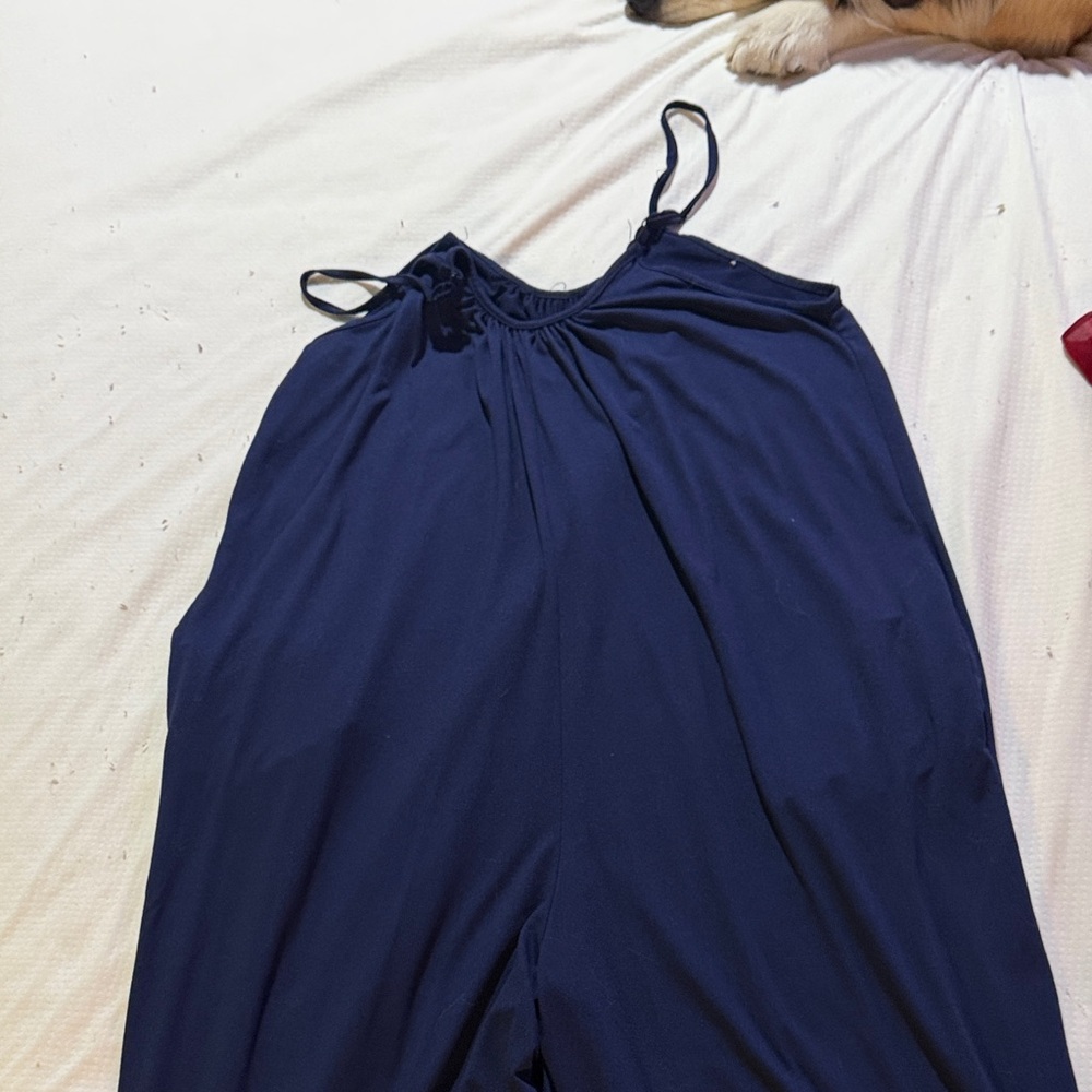 Elegant Navy Jumpsuit with Thin Straps